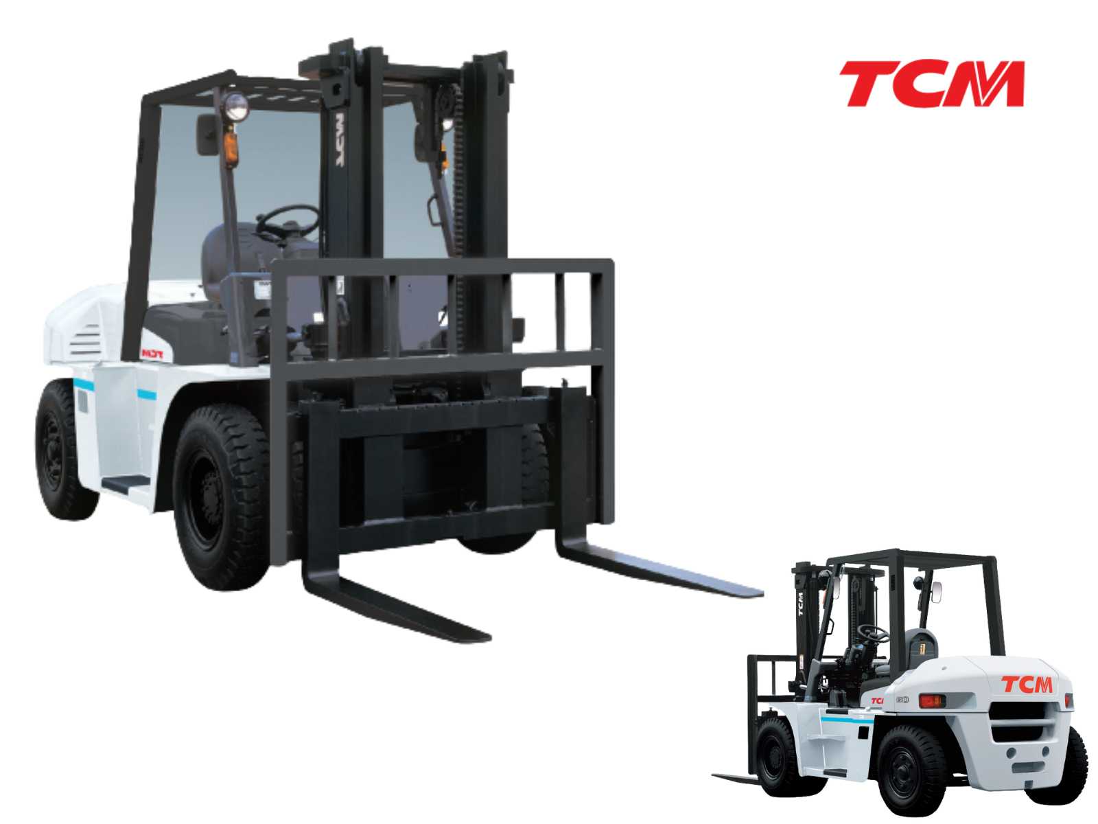 Forklift diesel TCM seri FD60–100Z8 dirancang untuk pengangkatan beban berat 6.0 hingga 10.0 ton